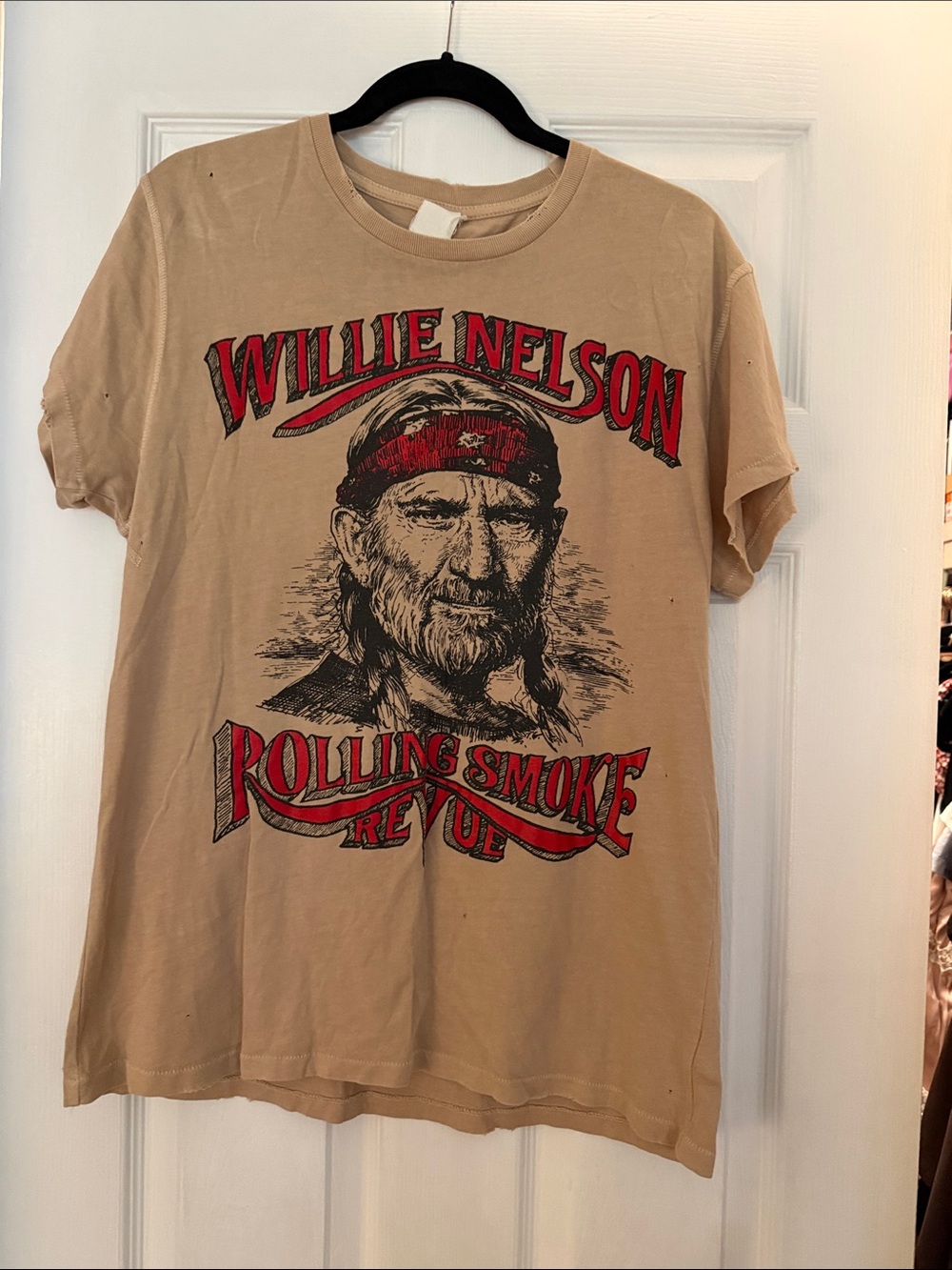 Madeworn Willie Nelson Rolling Smoke Graphic Tee - Tan